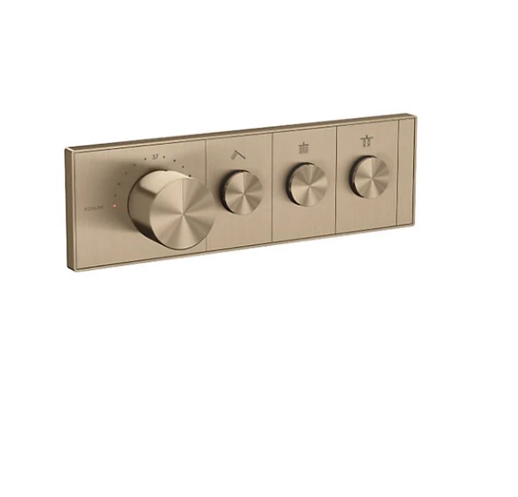  THREE- OUTLET RECESSED MECHANICAL THERMOSTATIC VALVE CONTROL
