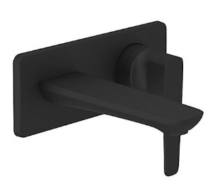 WALL MOUNT SINGLE CONTROL BASIN FAUCET TRIM IN MATTE BLACK  